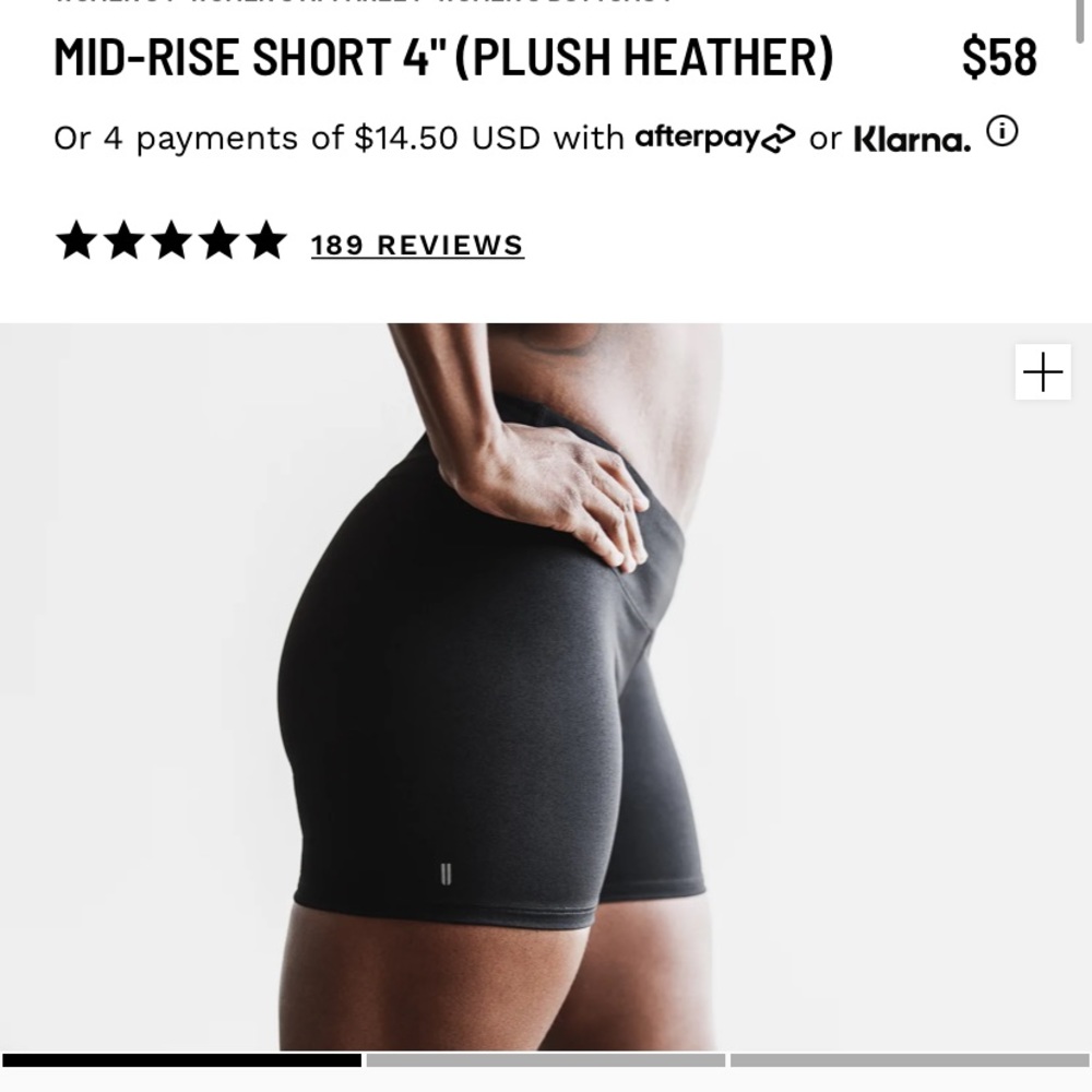 NWOT Nobull Mid Rise Short 4”